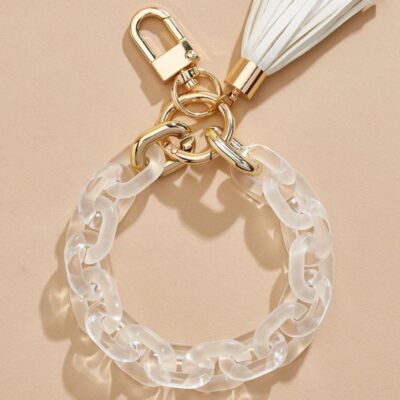 Accessories VERSONA  | Clear Lucite Bracelet Keychain Crystal_Clear