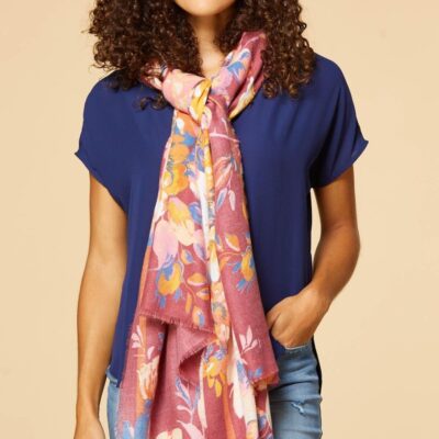 Accessories VERSONA  | Water Lilies Scarf Autumn_Sunset