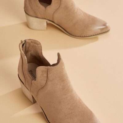 Shoes VERSONA  | Double Notch Booties Light_Taupe