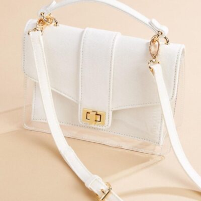 Accessories VERSONA  | White Denim Crossbody Bright_White