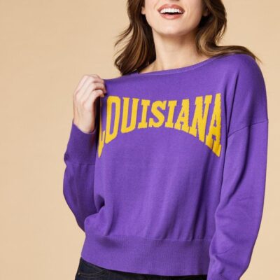 Apparel VERSONA  | Louisiana Game Day Sweater Tillandsia_Purple