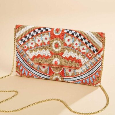 Accessories VERSONA  | Tribal Bead Clutch Multi