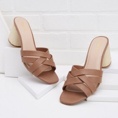 Shoes VERSONA  | Criss Cross Sandals Cognac