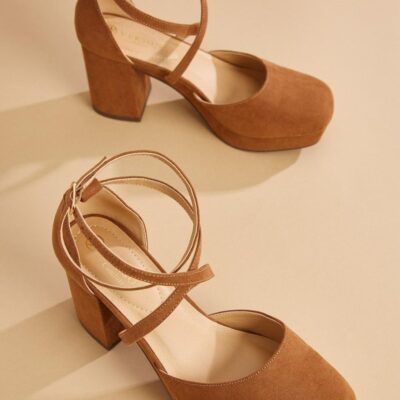 Shoes VERSONA  | Faux Suede Platform Heels Coffee_Bean