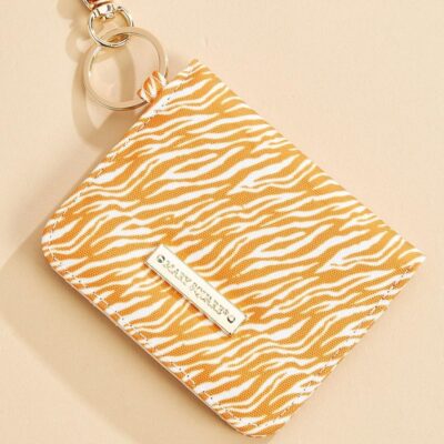 Accessories VERSONA  | White Tiger Print Id Wallet Orange_Pepper