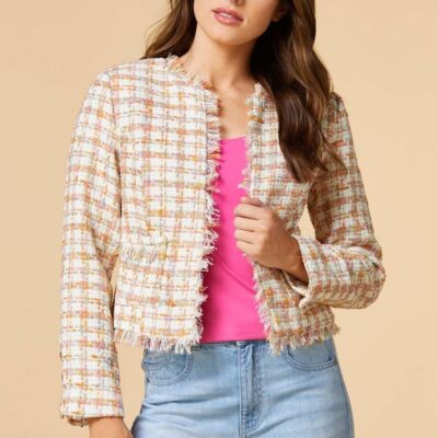 Apparel VERSONA  | Tweed My Lips Jacket White_Multi