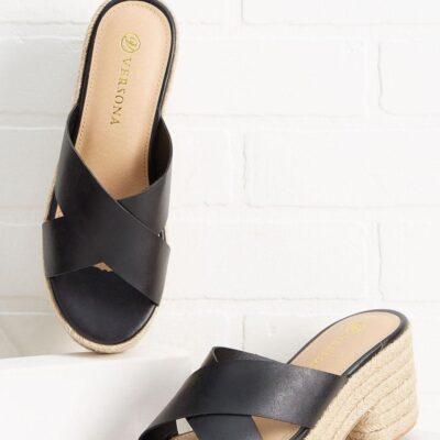 Shoes VERSONA  | Cross Band Sandals New_Black