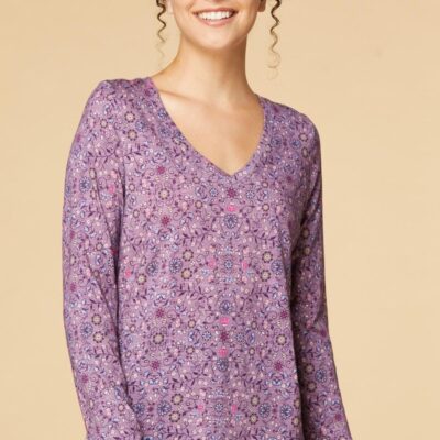 Apparel VERSONA  | Flexible Florals Top Purple_Multi