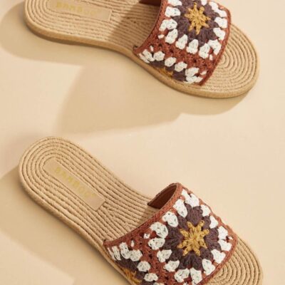 Shoes VERSONA  | Crochet Slide Sandals Multi