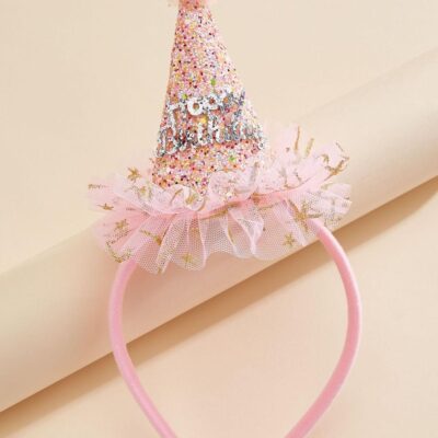 Accessories VERSONA  | Birthday Hat Headband Pink