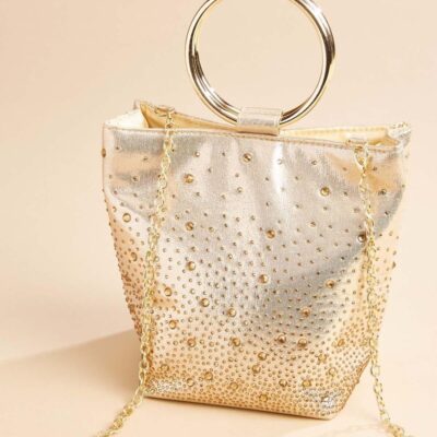 Accessories VERSONA  | Etched With Stones Bag Gold