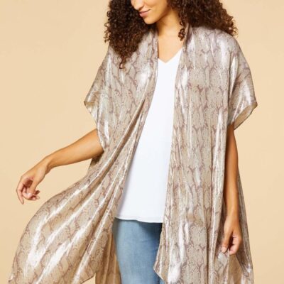 Accessories VERSONA  | Diamondback Disco Kimono Taupe_Gray