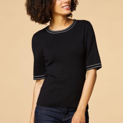 Apparel VERSONA  | Polar Opposites Top Ideal_Black