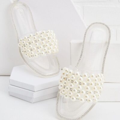 Shoes VERSONA  | Pearls And Boys Sandals Crystal_Clear