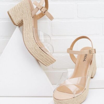 Shoes VERSONA  | Rope Trim Heels Crystal_Clear