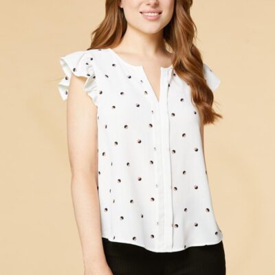 Apparel VERSONA  | Precious Polka Dot Top White_Multi