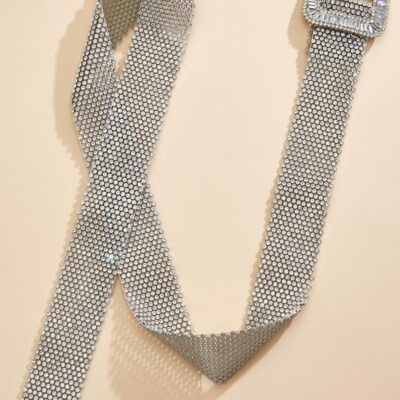 Accessories VERSONA  | Flash Stud Belt Crystal_Clear