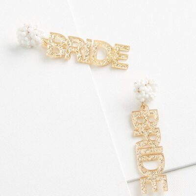 Accessories VERSONA  | Here Comes The Bride Earrings Gold