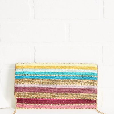 Accessories VERSONA  | Stripe This Way Clutch Multi