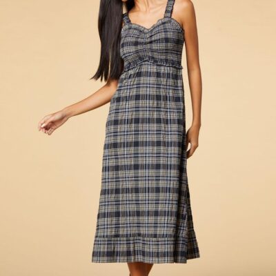 Apparel VERSONA  | Dont Be Plaid Midi Dress Green_Multi