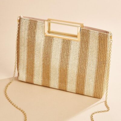 Accessories VERSONA  | Seeing Bars Clutch Gold