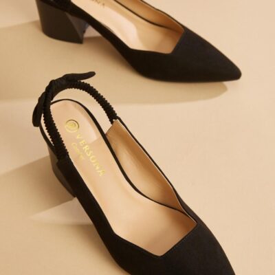 Shoes VERSONA  | Sling Your Heart Out Heels New_Black