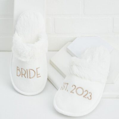 Accessories VERSONA  | Cozy Bridal Slippers White