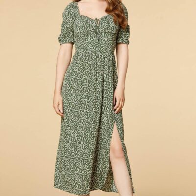 Apparel VERSONA  | Green Thumb Midi Dress Green_Multi