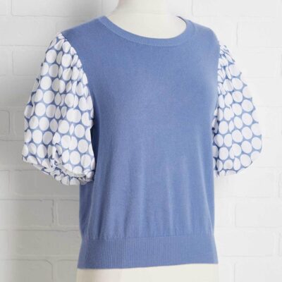 Apparel VERSONA  | Polka Dot Party Sweater Blue_Multi