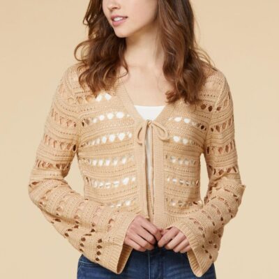 Apparel VERSONA  | One Fine Crochet Cardigan Cuban_Sand