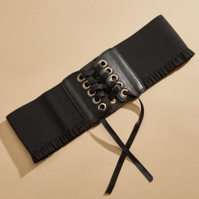 Accessories VERSONA  | Corset Stretch Belt New_Black