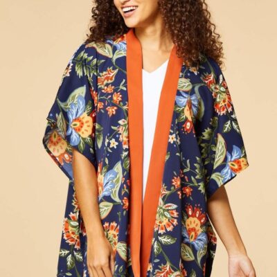 Accessories VERSONA  | Flowering In Fall Kimono Tiger_Lily_Orange