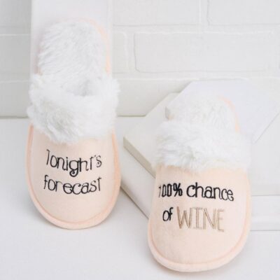 Accessories VERSONA  | 100 Chance Of Wine Slippers Pink