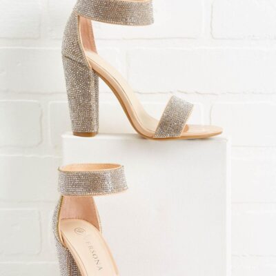 Shoes VERSONA  | Sparkle And Shine Heels Nude