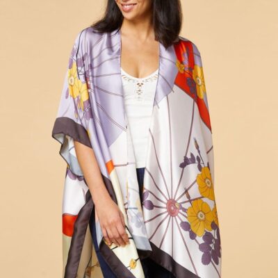 Accessories VERSONA  | Silk Road Kimono Charcoal