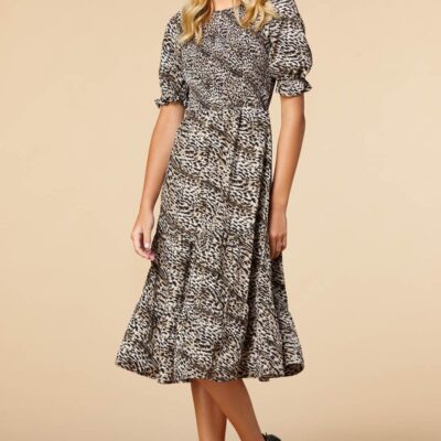 Apparel VERSONA  | Cool Cat Midi Dress Leopard_Pattern