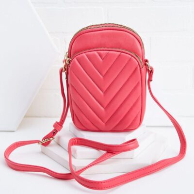 Accessories VERSONA  | Pink Quilted Crossbody Bright_Pink