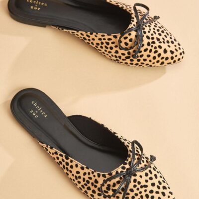 Shoes VERSONA  | Leopard Tie Toe Mules Leopard_Pattern