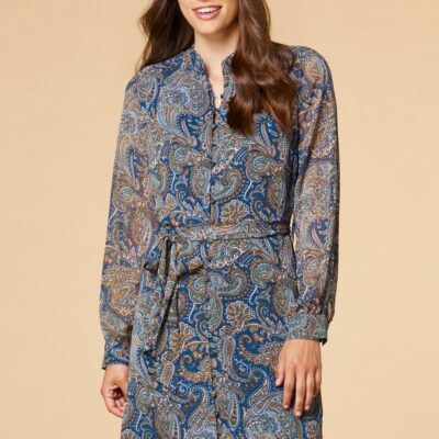 Apparel VERSONA  | Paisley Payday Shirt Dress Blue_Multi