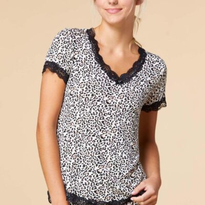 Apparel VERSONA  | Cat Nap Sleep Shirt Leopard_Pattern