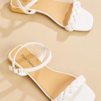 Shoes VERSONA  | White Braided Band Sandals Bright_White