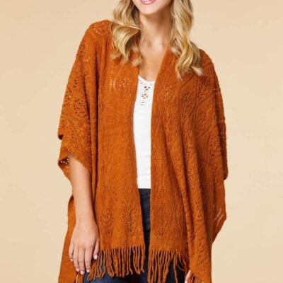 Accessories VERSONA  | Crocheted The Day Kimono Rust