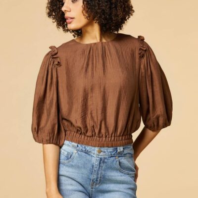 Apparel VERSONA  | Ruffled Up Shirt Toffee